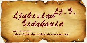 Ljubislav Vidaković vizit kartica